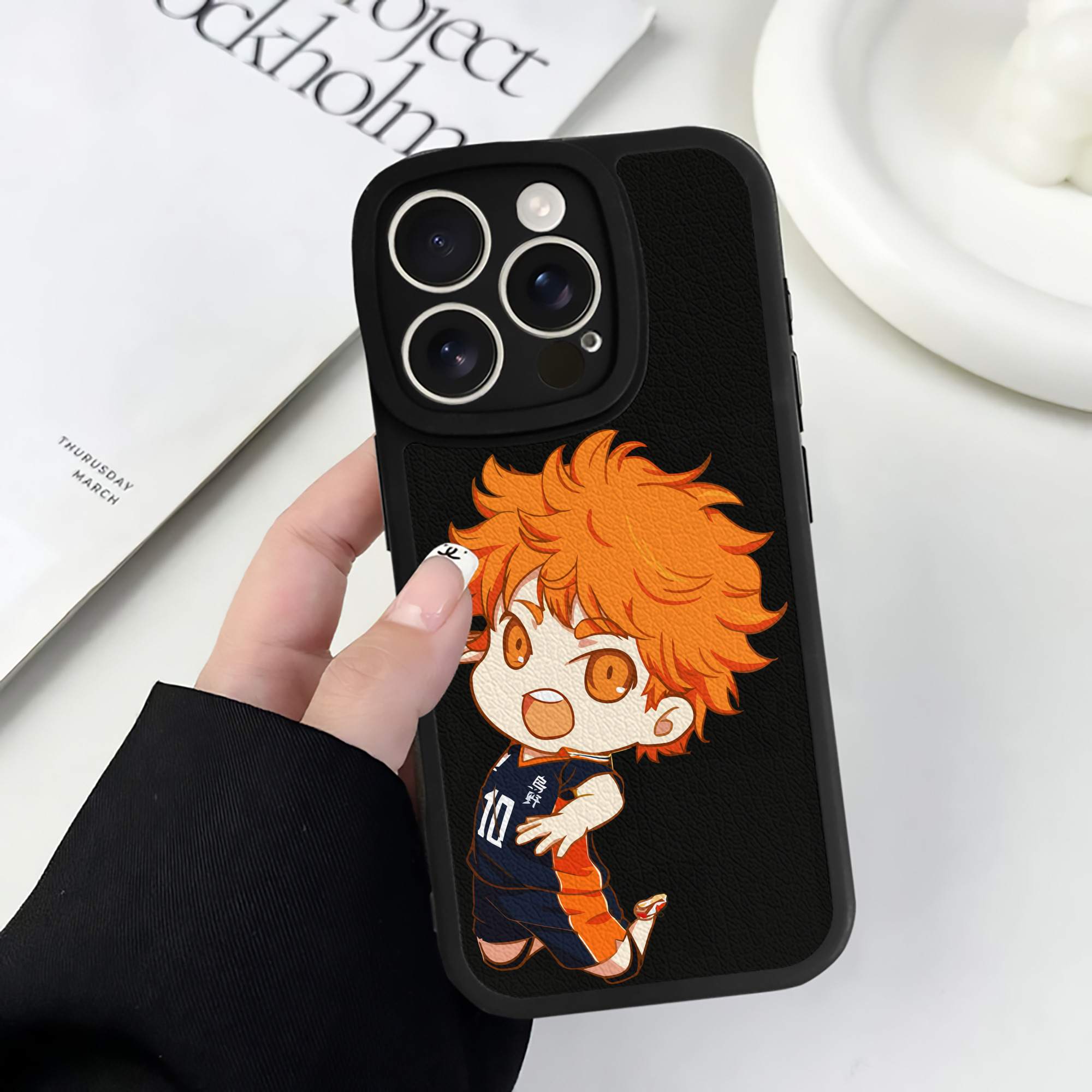 （画像用） ハイキュー!! Haikyu!! 【iPhone 16シリーズ対応】シリコンスマホケース（レザー調） 材質：シリコン